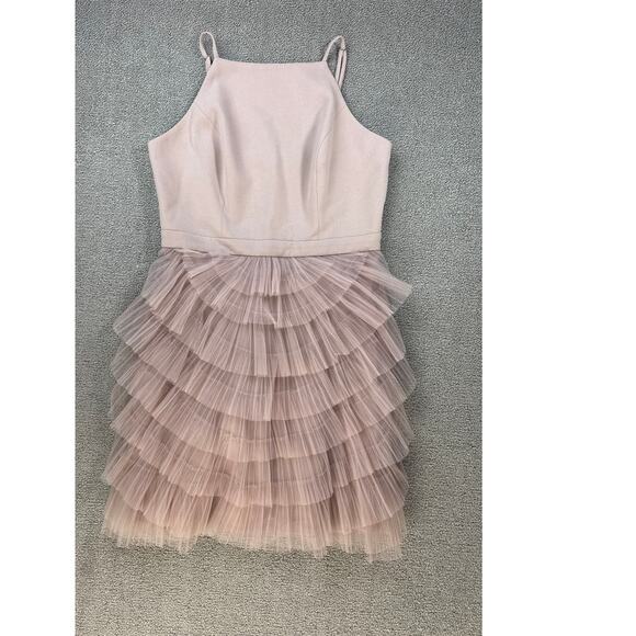 BCBGMAXAZRIA Casandra Dress Mini Tulle Balletcore Sepia Size 4 - Picture 3 of 11